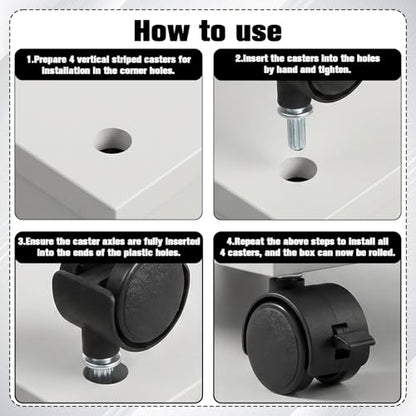 4Pcs 1 Inch Swivel Caster Wheels, Locking Casters Heavy Duty