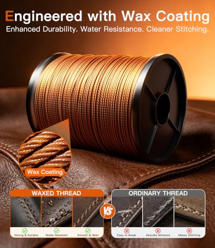 Professional Upholstery Repair Sewing Thread Kit | Heavy Duty Waxed Nylon Thread with 7Pcs Heavy Duty Sewing Needles for Leather, Canvas & Quilting | No.1 Strength & Durability | 70 Yards, Multicolor - color: Multicolor