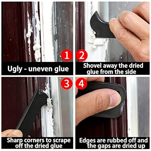 9pcs Silicone Caulking Tool 3 in 1 Stainless Steel Head Scraper Caulk Remover Sealant for Kitchen Bathroom Window - color: 9Pcs