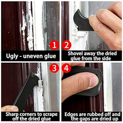 9pcs Silicone Caulking Tool 3 in 1 Stainless Steel Head Scraper Caulk Remover Sealant for Kitchen Bathroom Window - color: 9Pcs