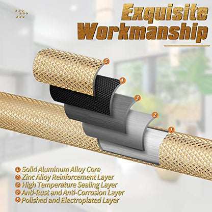 6" Length Knurled Cabinet Pulls 25 Pack - 5" Hole to Hole, Golden - color: Gold, size: 128mm | 5 inch C/C