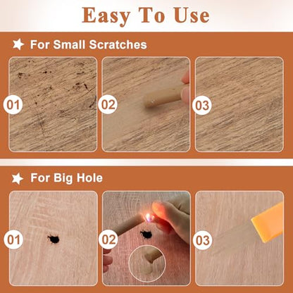 16P Wood Filler Stick, Wood Floor Furniture Repair Wax Sticks