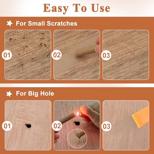 24P Wood Filler Stick, Wood Floor Furniture Repair Wax Sticks