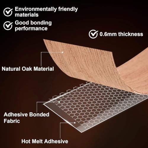 Red Oak Edge Banding,3/4 Inch x 50ft Roll Pre-Glued Iron On Wood Veneer Edging Banding Tape with Hot Melt Adhesive Flexible Edge Band for DIY & Professional Projects - color: Red Oak Wood, size: 3/4 Inch x 50 ft