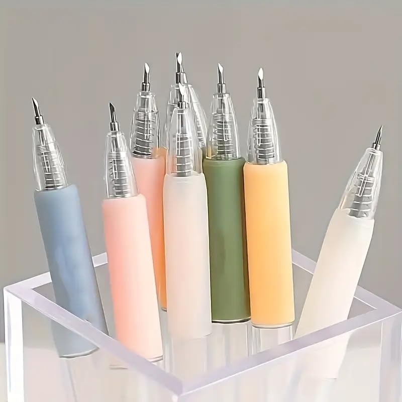 6PCS Pen Style Craft Knife Set – Precision Paper Cutter Hobby Knife for Scrapbooking DIY Crafts Scrapbook Cutting Tool (6PCS Random Color) - color: 6pcs Random Color