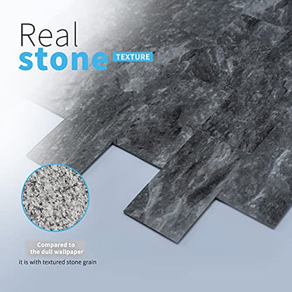 Art3d Peel and Stick Backsplash, Stick on Wall Tile, 10-Pack, Dark Granite - color: Dark-granite