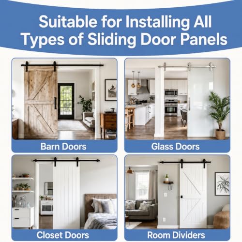 4 Pack Sliding Closet Door Floor Guide, Universal ABS Bypass Closet Door Bottom Guide for 1-3/8" Doors, Replacement Kit with Screws and Adhesive Pads, White