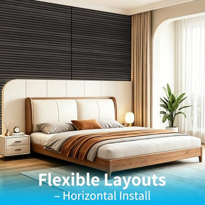 Art3d 47 x 23.6 in Acoustic Wood Slat Design Wall Panels, 4-Pack, Grey Oak - color: Grey Oak, size: 23.6" x 47"