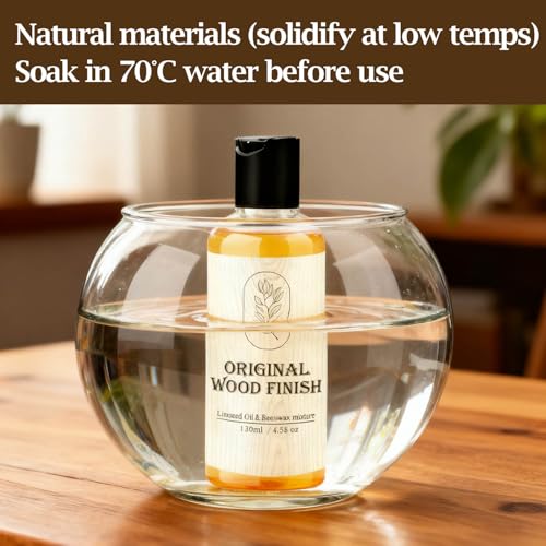 4.3 oz. Premium Original Wood Finish, Linseed Oil & Beeswax Blend, Linseed Oil for Wood Non-Toxic, Long-Lasting Protective Finish for All Woodwork Projects, Ideal for Use - size: 130ml