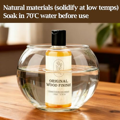 4.3 oz. Premium Original Wood Finish, Linseed Oil & Beeswax Blend, Linseed Oil for Wood Non-Toxic, Long-Lasting Protective Finish for All Woodwork Projects, Ideal for Use - size: 130ml