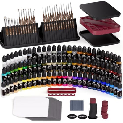 Nicpro All-In-One Miniature Painting Kit with 72 Model Paints & Wet Palette - color: 72 Model Paint + Wet Palette