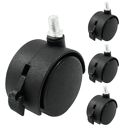 2 Inch Swivel Caster Wheels with Brake, M8 Threaded Stem, 4pcs - style: 2 Inch Stem with Brake