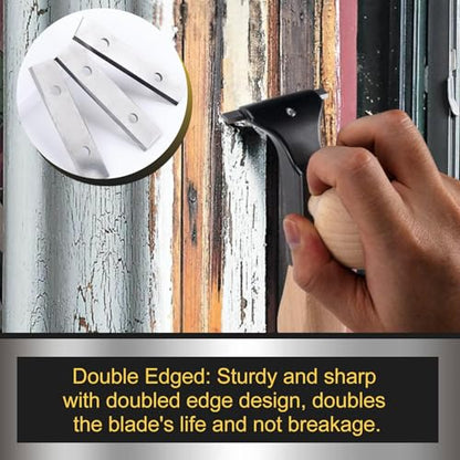 3PCS Paint Scraper Carbide Blades Double-Edged Reversible Heavy Duty Replacement Blades Paint Scraper Blades Replacement Blades to Remove Paint, Varnish, Wood, Glue, Fit
