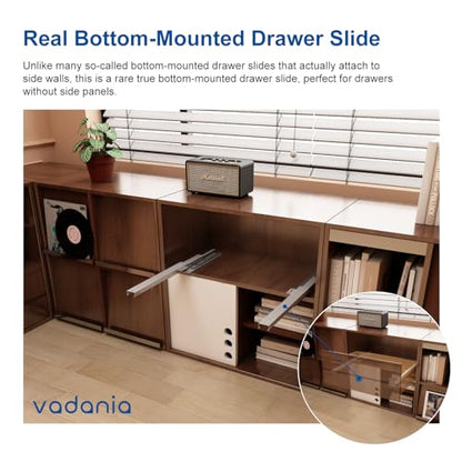 VADANIA #BF54 22" Undermount Drawer Slide, Push to Open - size: 22 Inch, style: Push to Open