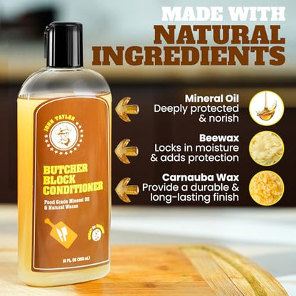 John Taylor Food Grade Mineral Oil Cutting Board Oil Wood Conditioner,12oz