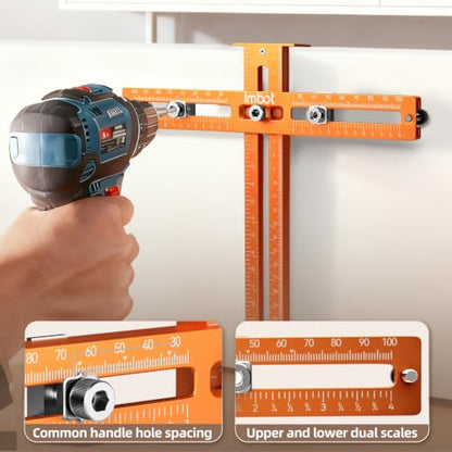 Imbot Cabinet Hardware Jig, Cabinet Handle Drawer Pull Knob Jig Template - color: Aluminum Alloy