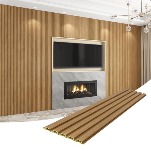 Slat Wall Panel 8-Pack, 108’’x6.3’’, Oak - size: 108’’x6.3’’-Oak