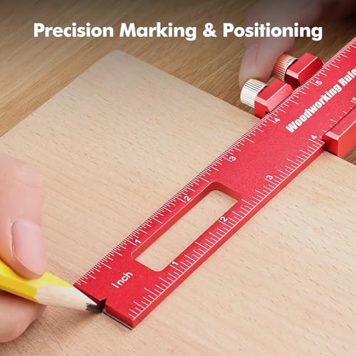 3PCS Woodworking Ruler Set, Precision Measuring Tool for Layout