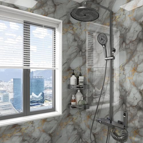 Peel and Stick Marble Wall Panels 11.8x11.8in Waterproof 20 Pack - color: Gold, size: 20 Pack