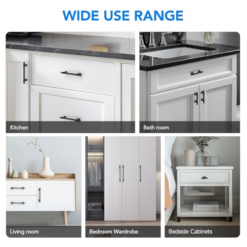 HOME EDIT Matte Black Pulls Cabinet Handles 2-1/2 Inch 10 Pack - color: Matt Black, size: 2-1/2 In Hole Center