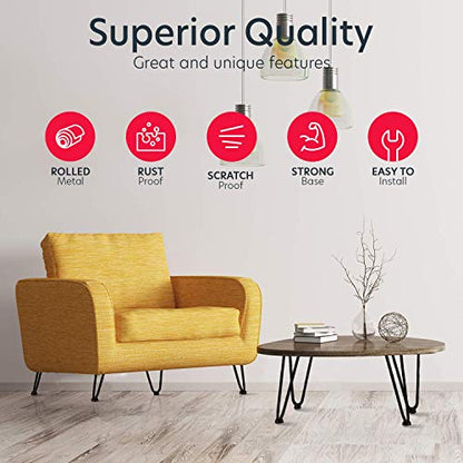 EconoHome Metal Hairpin Legs 6 inch - Modern Table & Desk Legs for DIY Projects - size: 6 Inch