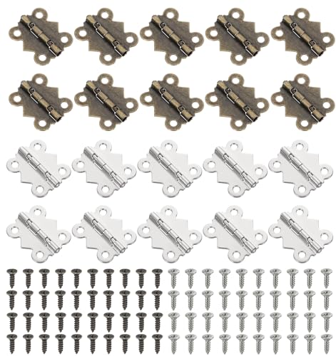 20 Pcs Small Hinges for Crafts, Tiny Hinges Antique Small Butterfly Hinge