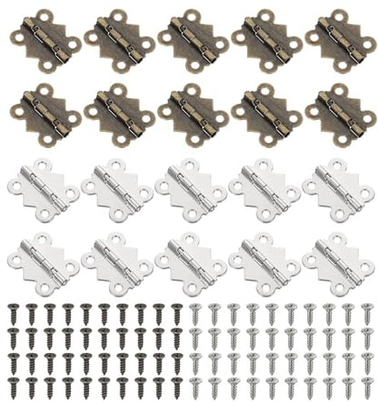 20 Pcs Small Hinges for Crafts, Tiny Hinges Antique Small Butterfly Hinge