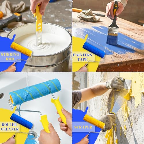 18Pcs Paint Roller Kit with 3.3ft Extension Pole