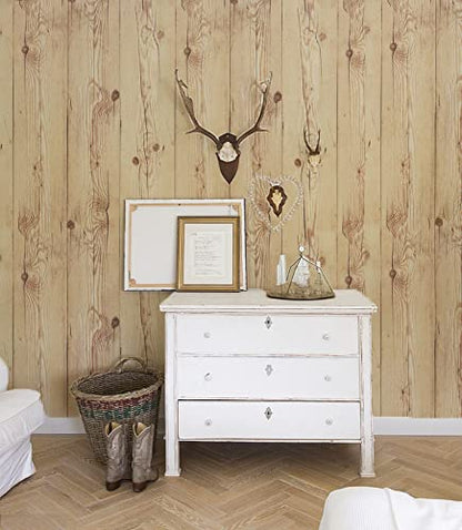 EeeComing Weathered Wood Wallpaper Stick and Peel Wood Contact Paper Wood Plank Removable Wallpaper Wood Look Wall Paper Rustic Reclaimed Distressed 78.7”x17.7” - size: 17.7" x 78.7"