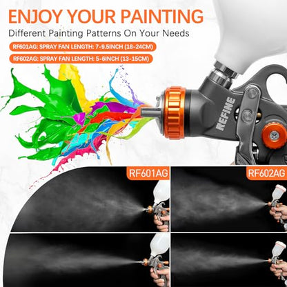REFINE Spray Paint Gun HVLP Air Spray Guns 1.0/1.4/1.7mm Nozzle & Regulator
