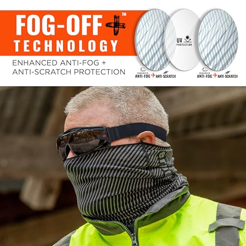 Ergodyne Skullerz Arkyn Protective Dust Safety Goggle, Non-Vented, Anti Fog, Scratch Resistant, Adjustable Neoprene Strap - color: Smoke Lens, style: Work Utility
