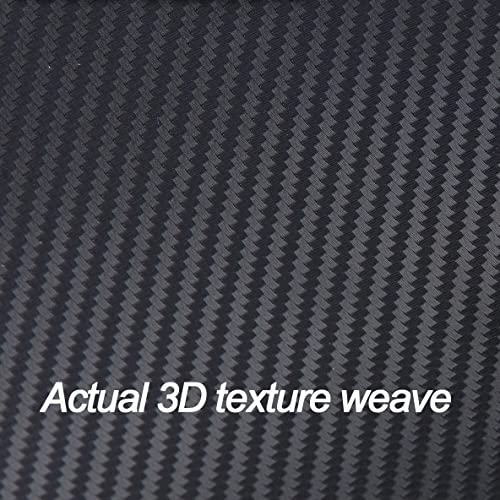 LZLRUN 3D Black Carbon Fiber Car Vinyl Wrap Self-Adhesive Film 3ft x 10ft - color: Black, size: 3ft x 10ft