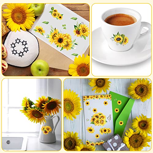 Frienda 24 Sheets Rub on Transfers for Crafts, Sunflower - style: Sunflower