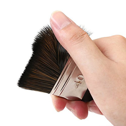 Artist Flat Paint Brush-Large Wash Brushes Set for Gesso, Varnishes, Acrylic Painting, Watercolor, Wood, Wall, Furniture-Brush Cleaner 6 Pcs 6 Size Black