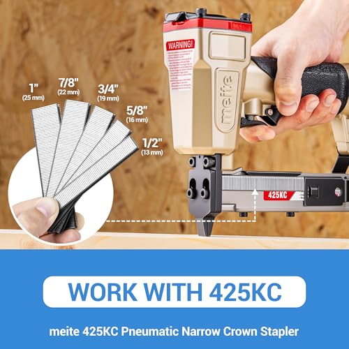 meite 18 Gauge 1/4-Inch Narrow Crown Staples, 7/8-Inch Length Heavy Duty Galvanized Upholstery Staples for Electric or Pneumatic Narrow Crown Staple Guns (4,000 PCS) (Pack of 2) - size: 7/8" Length (Pack of 2), style: 1 Box