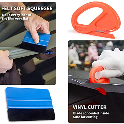 Gomake Vinyl Wrap Tool Kit Car Window Tint Installation Tools Wrapping Kit - color: Mix Color