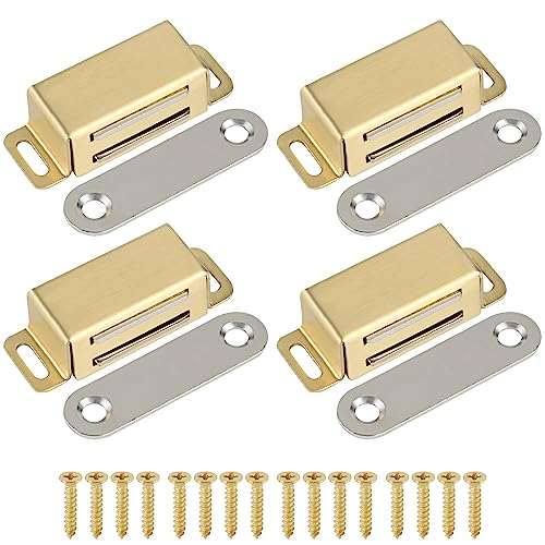 Alise Magnetic Cabinet Latch Cabinet Door Catch Clasps Gold,4 Pcs - color: Gold, size: 1-Small Size