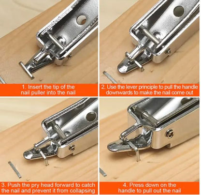 Edward Tools Harden Staple Remover - Heavy Duty Puller Tool for Quick Removal of Staples and Nails - For Upholstery, Furniture, Flooring, Construction - Ergo Handle - Both U Shaped/Flat Staples