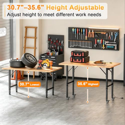 Heavy Duty Workbench Frame,Adjustable Height Metal Standing Desk Table Legs