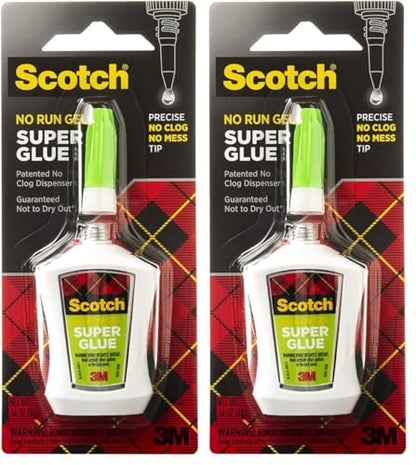 Scotch Super Glue Gel in Precision Applicator, .14 Ounces (AD125) (Pack of 2) - size: 1 Count (Pack of 2)