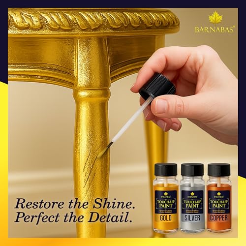 Barnabas Gilding Paint Set - 20ml Gold, Silver, Copper Paints with 3 Gloves