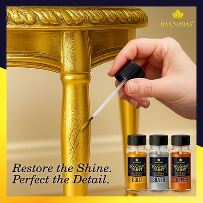 Barnabas Gilding Paint Set - 20ml Gold, Silver, Copper Paints with 3 Gloves