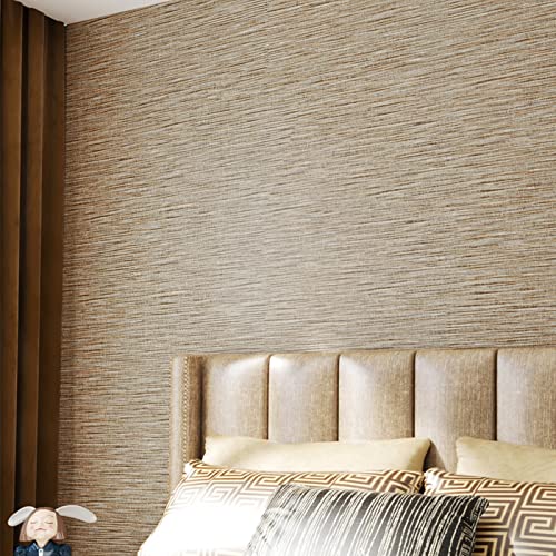Decotalk Peel and Stick Grasscloth Wallpaper 200"x17.7" Brown Grasscloth Wallpaper for Walls Removable Grass Cloth Wall Paper Removable Vinyl Seagrass Contact Paper for Cabinets Decorative Khaki - size: 17.7" x 200"