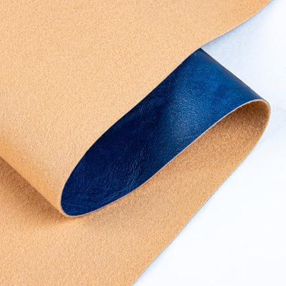 Faux Leather Fabric Sheet, 36 x 54 Inches, Texture Synthetic Material for DIY Crafts, Leather earings,Upholstery, Automotive, Sofa Projects Individual 1 Yard Cut (R-Blue, One Yard) - color: R-blue, size: One Yard