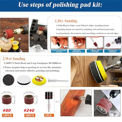 275PCS 2 Inch Hook and Loop Sanding Discs Kit - size: 2Inch-KIT