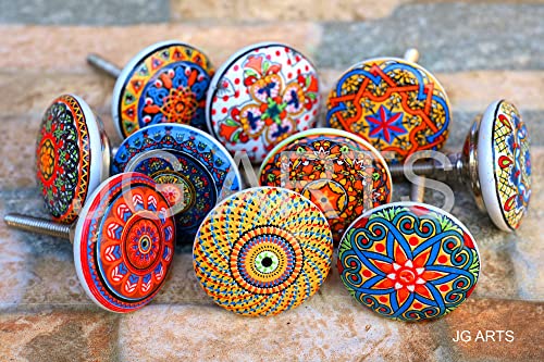JGARTS 20 x Mix Vintage Look Flower Ceramic Knobs Door Handle Cabinet Drawer Cupboard Pull Mandala Xfer New