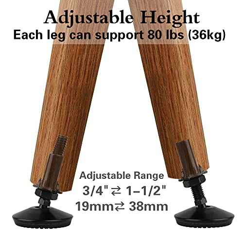 M10 Swivel Adjustable Leveling Feet, 4 Set Furniture Leveling Feet - style: Black Swivel Leg Levelers