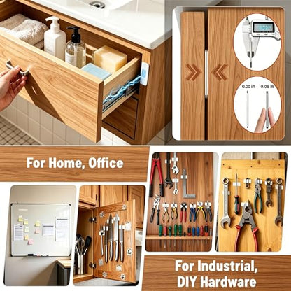 8 piece Ultra‑Thin Cabinet Magnetic Catch, No‑Drill Door Latch
