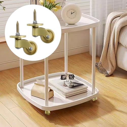4 Pcs Universal Caster Wheels, Heavy Duty 360 Degree Rotation Brass Stem Casters Trolley Wheels for Trunk Box Furniture Cabinet Sofa Trolley Chairs Bed