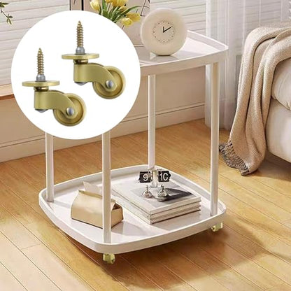 4 Pcs Universal Caster Wheels, Heavy Duty 360 Degree Rotation Brass Stem Casters Trolley Wheels for Trunk Box Furniture Cabinet Sofa Trolley Chairs Bed